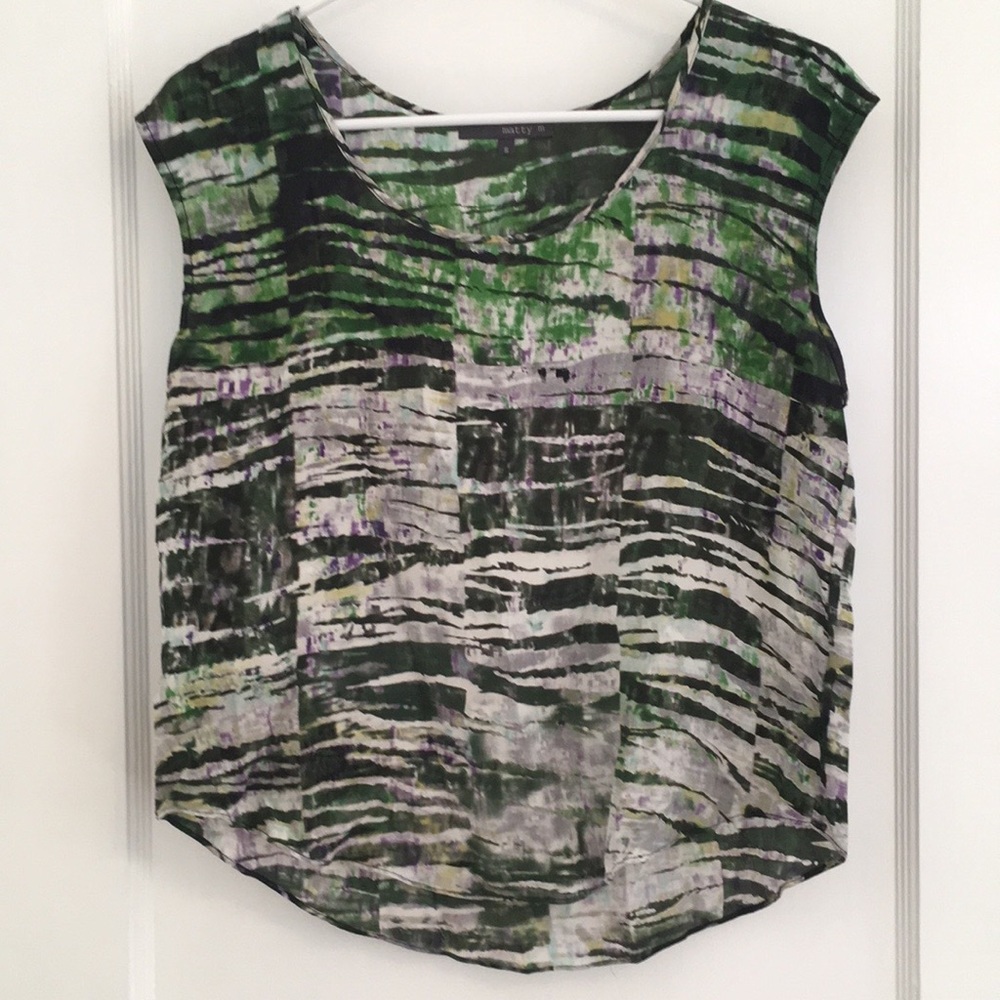 Matty M Silk Zebra Print Tank Top